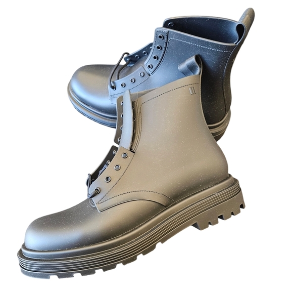 MELISSA Cotourno Black Combat Womens Boots NEW - Picture 2 of 8